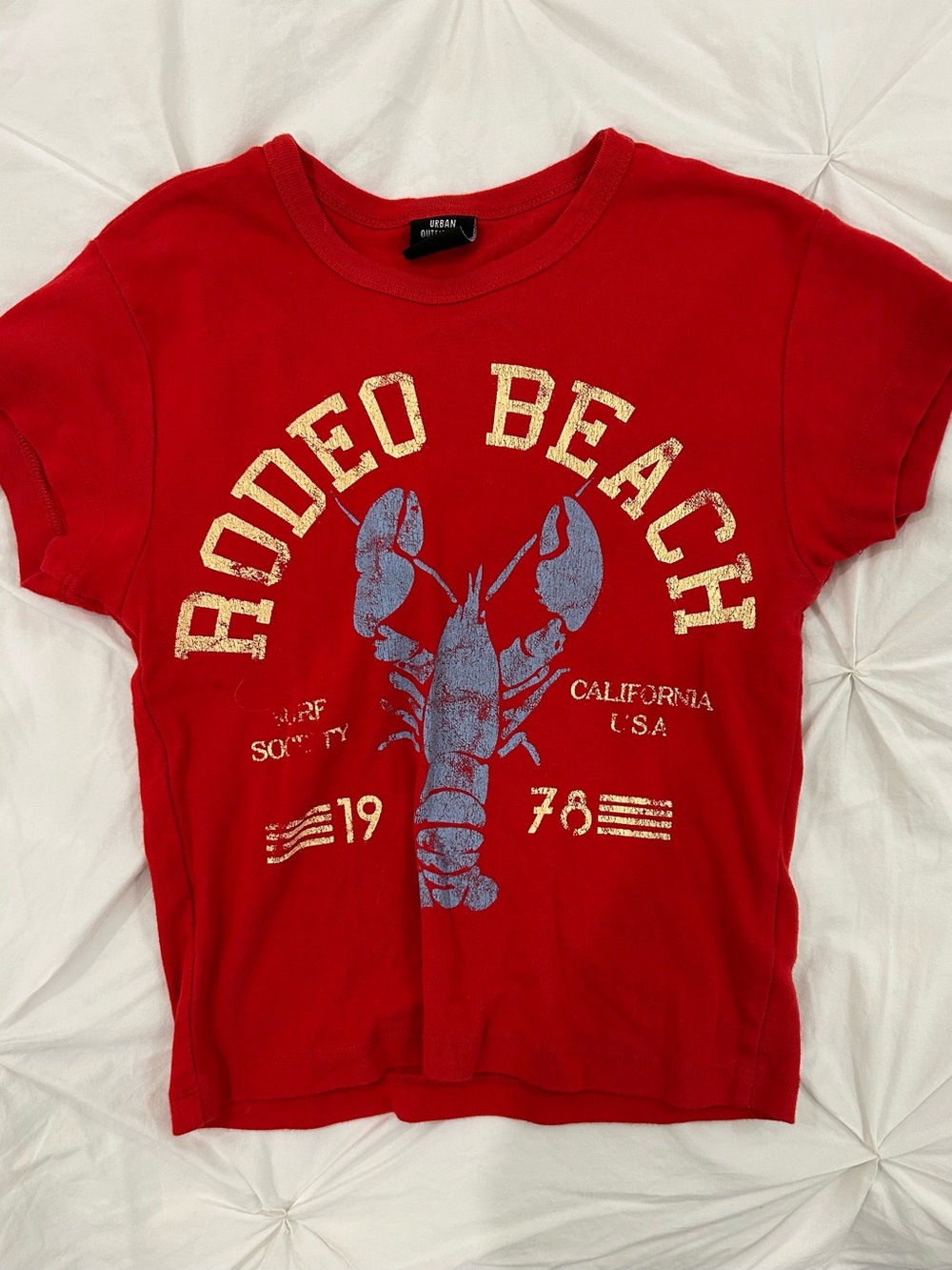 Urban Outfitters Red Crop Tee with lobster print